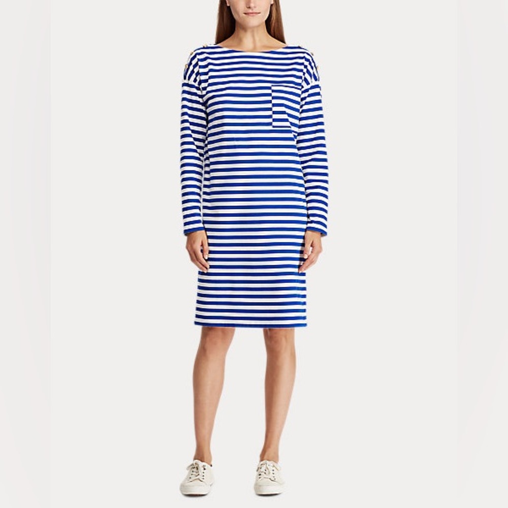 Lauren Ralph Lauren Classic Striped Cotton T-Shirt Dress size XL